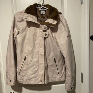 Columbia Women's Cream Jacket with Brown Accents